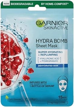Garnier Skin Active Face Mask Hydra Bomb Pomegranate for Dehydrated Skin Tissue 1pc - Amazon.ae Price Tracker