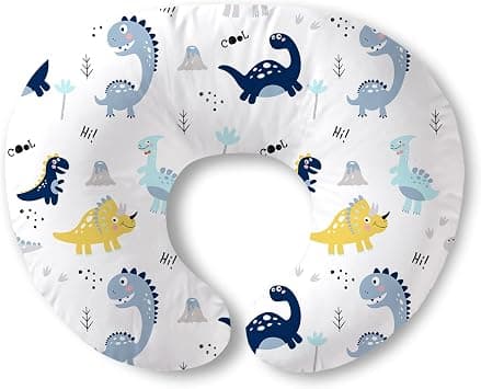 Plushii Nursing Pillow and Positioner, Breastfeeding, Bottle Feeding, Baby Sitting Support with Removable Ultra Soft Cover, Tummy Time Support for Baby Boys, Blue Dinosaur on Amazon.ae - Price Tracker