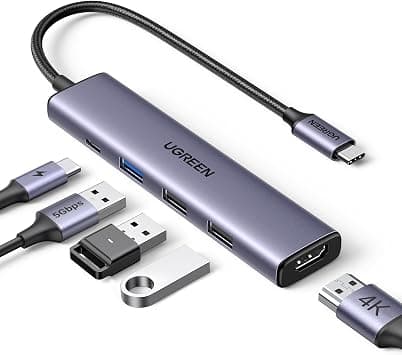 UGREEN USB C Hub 5 in 1 100W PD, HDMI 4K30Hz Adapter, 3 USB A Data Ports | Type C to HDMI 4K30Hz Adapter, 3 USB A Data Ports, Multiport Hub for iPhone, Windows, MacBook, Tablet, iPad/Air Monitor on Amazon.ae - Price Tracker