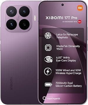 Xiaomi 17T Pro 5G Smartphone (12GB RAM, 256GB Storage), Leica 5x Periscope Camera, 7000mAh Battery, 6.83" 144Hz AMOLED Display, 100W HyperCharge, Deep Violet– UAE Type Approved على Amazon.ae - متتبع الأسعار