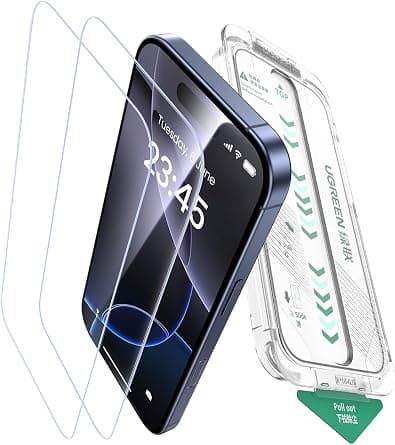 UGREEN 2 Pack for iPhone 17 Pro Max Screen Protector 6.9'' with Auto-Align Zero Dust Installation Tool 9H Ultimate Drop Protection Military Grade Tempered Glass Screen Protector Easy to Install على Amazon.ae - متتبع الأسعار