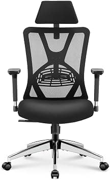 Ticova Ergonomic Office Chair - High Back Desk Chair with Adjustable Lumbar Support, Headrest & 3D Metal Armrest - 130° Rocking Mesh Computer Chair على Amazon.ae - متتبع الأسعار