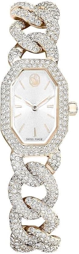 Swarovski Dextera Stainless Steel Swiss Watch with Crystal Bracelet for Women, White/Rose Gold - Best Deal Finder