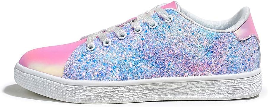 LUCKY STEP Glitter Sneakers Lace up | Fashion Sneakers | Sparkly Shoes for Women on Amazon.ae - Price Tracker