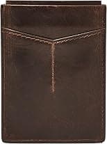Fossil Men's Leather Minimalist Magnetic Card Case with Money Clip Front Pocket Wallet for Men - Best Deal Finder