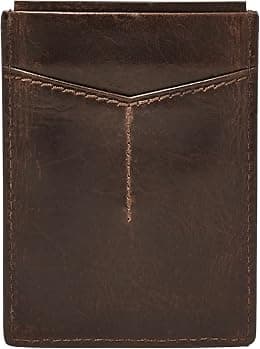 Fossil Men's Leather Minimalist Magnetic Card Case with Money Clip Front Pocket Wallet for Men - Best Deal Finder