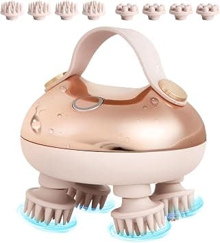arboleaf Scalp Massager Rechargeable Head Massager Scalp Stress Relax, 5 in 1 Waterproof Handheld Hair Scratcher with 8 Removable Massage Claws Cat Massager Gift - Best Deal Finder