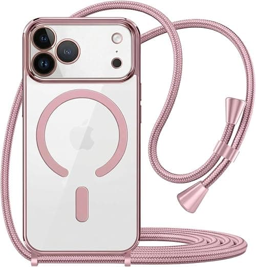T Tersely Magnetic TPU Case for iPhone 17 Pro Crossbody Lanyard Rose Gold على Amazon.ae - متتبع الأسعار