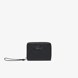 Lacoste Mini City Court Grain Leather Zip Wallet for Women, Noir - Best Deal Finder