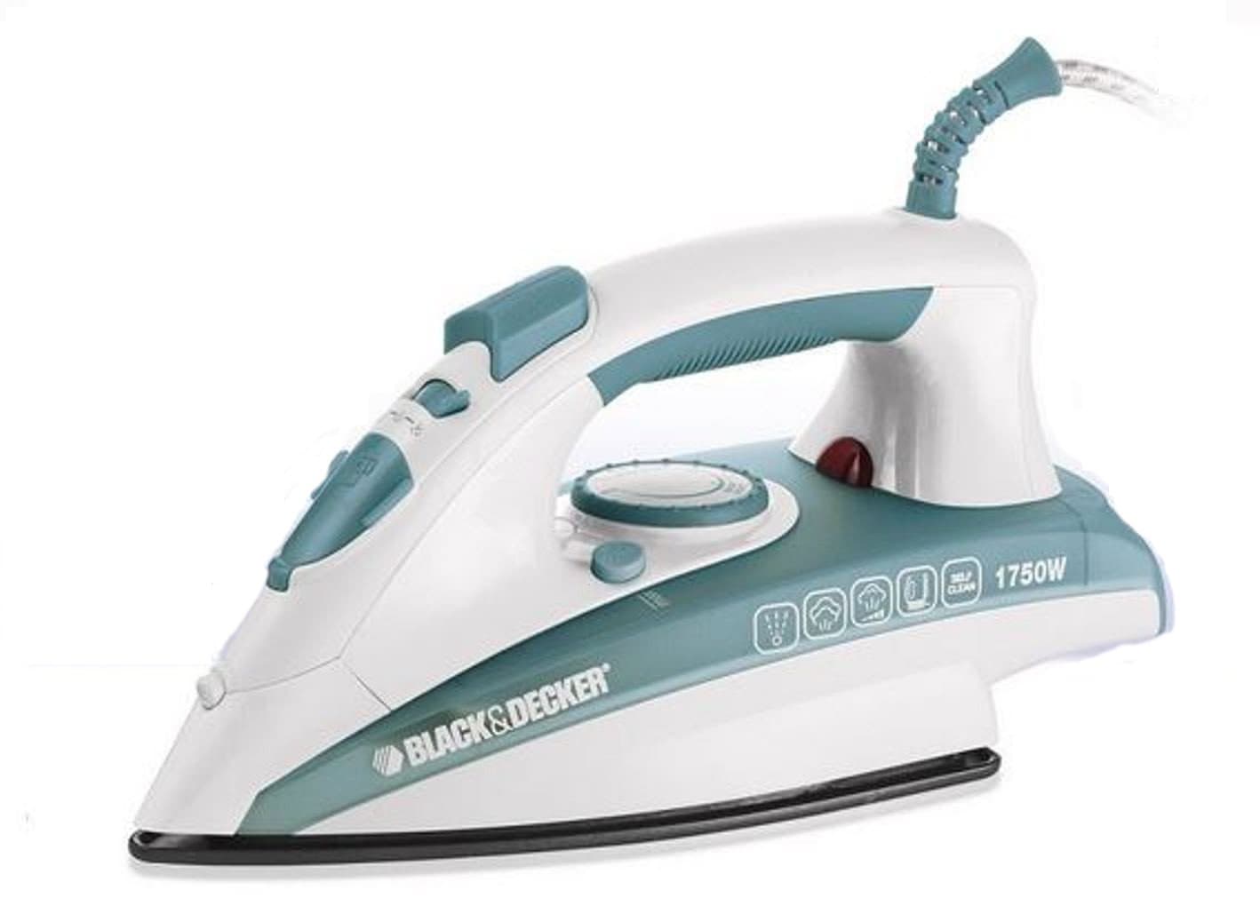 Black & Decker 1750W Steam Iron Ceramic Coated Soleplate with Anti Calc Drip Self Clean and Auto Shutoff, Removes Stubborn Creases Quickly Easily X1600-B5 2 Years Warranty on Amazon.ae - Price Tracker