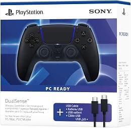 PlayStation 5 DualSense Wireless Controller Black with USB Cable - KSA Version - متتبع أسعار Amazon.sa