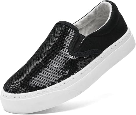 Women's Classic Low -Top Slip-Ons Shoes Canvas Fashion Sneakers for Women Sparkly Casual Walking Shoes Glitter Sequin Flats Breathable Sneakers على Amazon.ae - متتبع الأسعار