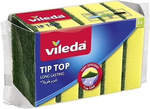 Vileda Tip Top Dish Washing Medium Foam Sponge Scourer 5 Pieces - Amazon.ae Price Tracker