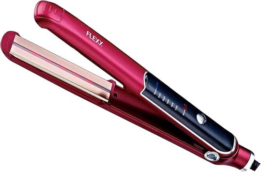 Flexy Professional Hair Straightener - Salon-grade flat iron with fast heat-up, adjustable temperature, ceramic plates, and anti-frizz technology for smooth, sleek hair styling at home or in the salon on Amazon.ae - Price Tracker