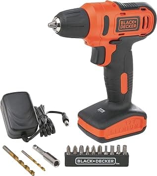 Black & Decker 12V 1.5Ah 900 RPM Cordless Drill Driver with 13 Pieces Bits in Kitbox For Drilling and Fastening, Orange/Black, LD12SP-B5, 2 Years Warranty على Amazon.ae - متتبع الأسعار