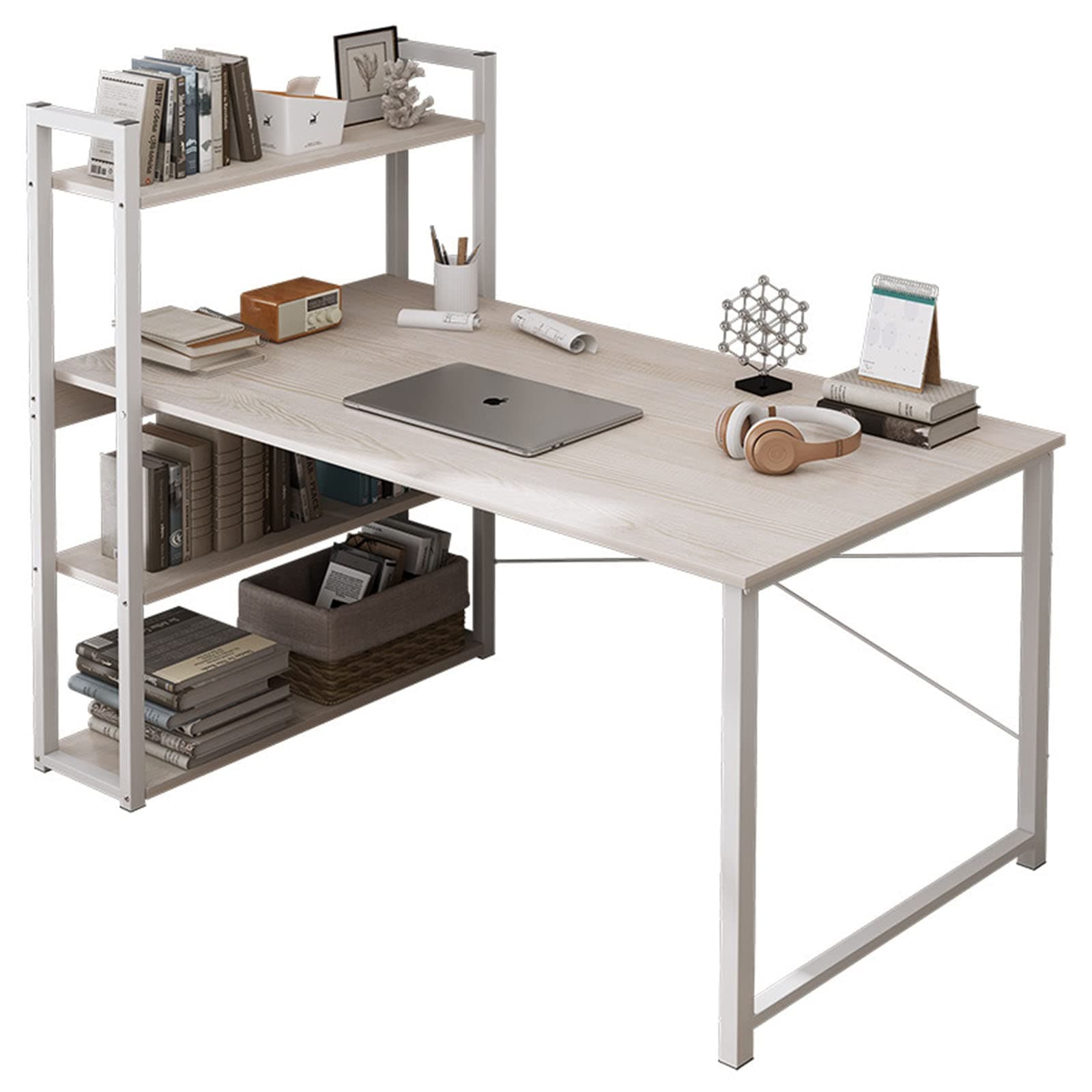 SKY-TOUCH Computer Desk Table with Shelves 120x48cm, 4 Tier Study Table with Bookshelf Desk Storage Reversible Study Table Office Corner Desk with Shelves Home Office Desk Easy Assemble on Amazon.ae - Price Tracker