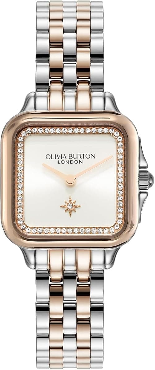 Olivia Burton Women's Grosvenor 24000125 Quartz Watch, Silver White, 28 mm Case Diameter, Silver White, Classic on Amazon.ae - Price Tracker
