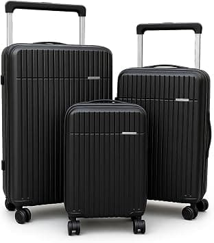 3 Piece Luggage Set with TSA-Compatible Lock – 20/24/28 Inch Hard Shell Spinner Suitcases | Expandable & Lightweight Trolley Luggage Set with 360° Wheels and Wide Handle – Family Travel Ready Black on Amazon - Best Deal Finder