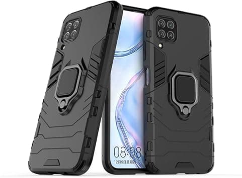 MaiJin Compatible with Huawei P40 Lite, Nova 7i, Nova 6 SE Case, Metal Ring Grip Kickstand Hard Bumper (Works with Magnetic Car Mount) Dual Layer Rugged Cover (Black) - Amazon.ae Price Tracker
