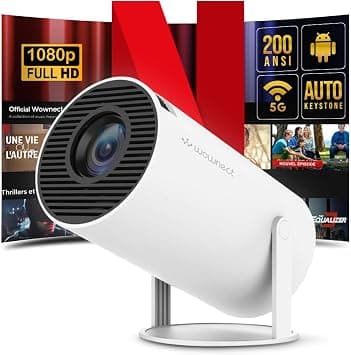 Wownect 2026 HY300 Pro+ Upgraded Mini Android Smart Projector, 1080P 4K Support Portable Projector with Auto Keystone, 200 ANSI Max Lumens, Dual Band 2.4/5G WiFi, 180" Screen for Home & Outdoor Use على Amazon.ae - متتبع الأسعار