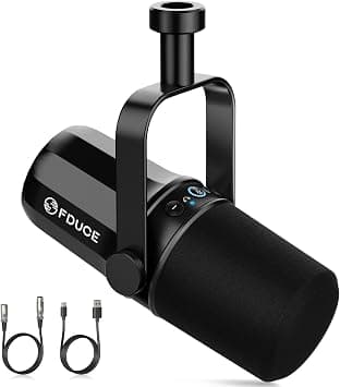 FDUCE SL40 Vocal Dynamic Podcast Microphone for Podcasting, Gaming, Live Streaming & Recording, Built-in Headphone Output, LED Mute Button, All Metal USB/XLR Cardioid Mic, Voice-Isolating Technology على Amazon.ae - متتبع الأسعار