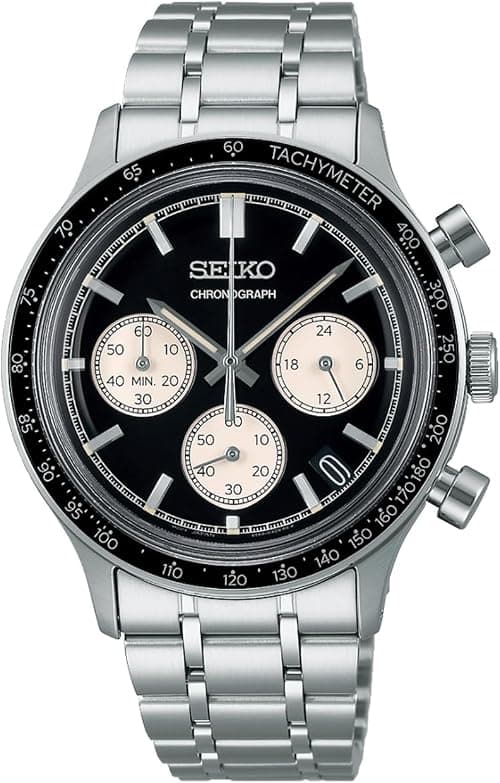 Seiko Racing Sports Chronograph (38.7mm) Black Dial/Stainless Steel Bracelet SSB479P1 على Amazon.ae - متتبع الأسعار