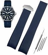 Watch Strap for Tag Heuer 22 mm Silicone Folding Buckle Bracelet Aquaracer Series Monaco Series Replacement Bracelet Original Bracelet Watch Strap for Tag Heuer - Best Deal Finder