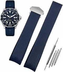 Watch Strap for Tag Heuer 22 mm Silicone Folding Buckle Bracelet Aquaracer Series Monaco Series Replacement Bracelet Original Bracelet Watch Strap for Tag Heuer - Amazon.ae Price Tracker