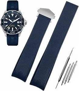 Watch Strap for Tag Heuer 22 mm Silicone Folding Buckle Bracelet Aquaracer Series Monaco Series Replacement Bracelet Original Bracelet Watch Strap for Tag Heuer - Best Deal Finder