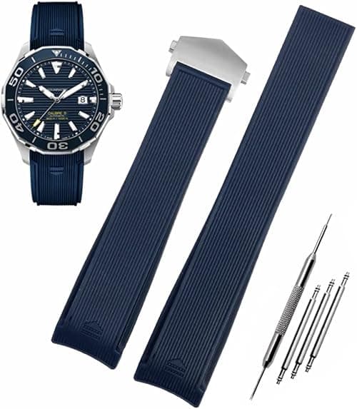 Watch Strap for Tag Heuer 22 mm Silicone Folding Buckle Bracelet Aquaracer Series Monaco Series Replacement Bracelet Original Bracelet Watch Strap for Tag Heuer on Amazon.ae - Price Tracker