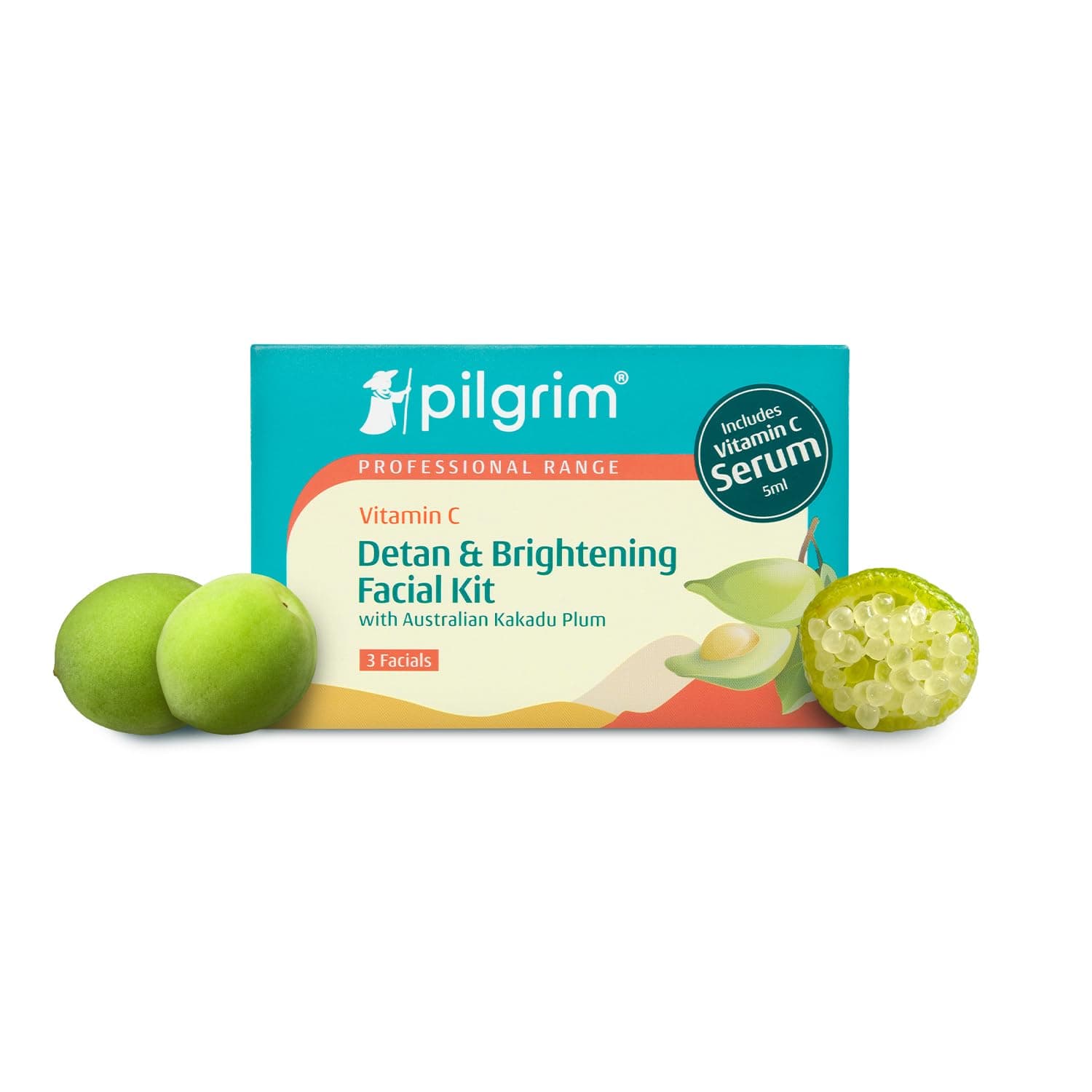 Pilgrim Vitamin C Detan & Brightening Facial Kit with Australian Kakadu Plum | Reduces Tan, Smoothens & Brightens Skin | Facial kit for glowing skin with Vitamin C Serum 5ml | All Skin Types | on Amazon.ae - Price Tracker