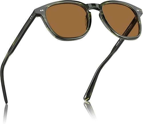 CARFIA Retro Cool Acetate Polarized Sunglasses for Men UV Protection, Outdoor Fashion Driving Eyewears Male Square Sunnies on Amazon - Best Deal Finder