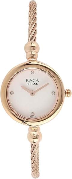 Titan Raga Analogue Round White Dial Brass Strap Watch for Women- 2586WM01 - Amazon.ae Price Tracker