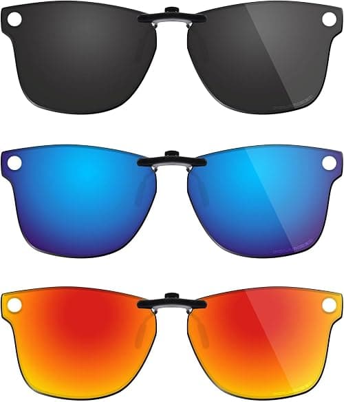 Fiskr Polarized Clip-On Sunglasses for Ray-Ban Meta Wayfarer RW4006 & Gen 2 RW4012 (Size 50-22) - UV Protection - Universal Fit for Men & Women - Classic Black & Ice Blue & Fire Red on Amazon.ae - Price Tracker