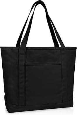 DALIX 20" Solid Color Cotton Canvas Shopping Tote Bag (Exclusive Edition) on Amazon.ae - Price Tracker
