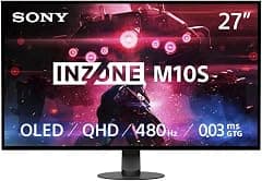 Sony INZONE M10S 27” OLED 1440p Gaming Monitor 480Hz 0.03ms, Low Profile Stand, G-SYNC Compatible, DisplayHDR 400, Anti-Glare, DisplayPort 2.1 (UHBR10), VRR HDMI 2.1, 3-Year Limited Warranty - Amazon.ae Price Tracker