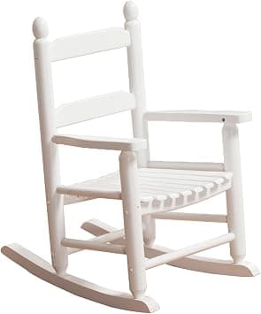 Kids Rocking Chair Wooden Rocker Small Baby Toddler Child Comfy Furniture Outdoor Indoor Reading Room Bedroom Living Room Ages 3-6 Anti-Tip Design Safe & Sturdy White على Amazon.ae - متتبع الأسعار