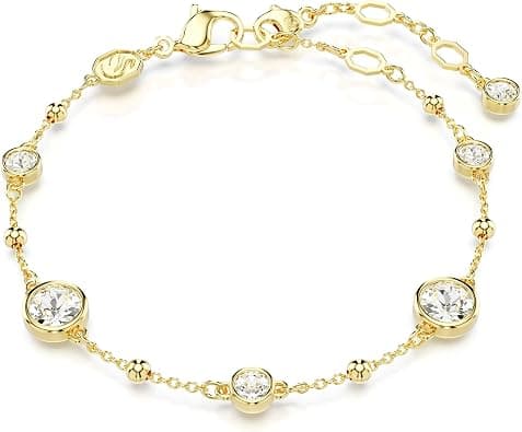 Swarovski Imber bracelet, Round cut, White, Gold-tone plated - دليلك لأفضل العروض