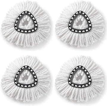 Spin Mop Heads Replacement Compatible with Vileda/O-cedar Easy Wring Spin Mop & Bucket System, O - Ceda Dust Mop Head Replacement for Floor Cleaning, Triangle Shape (4 Pieces) (White) - Amazon.ae Price Tracker