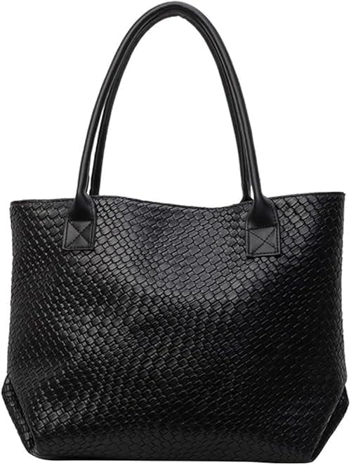 Woven Leather Tote Handbag Fashion Luxury Large Capacity Shoulder Bag on Amazon.ae - Price Tracker