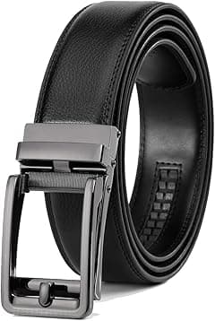 Founders & C Men's Leather Ratchet Comfort Click Belt Dress with Slide Buckle -Adjustable Trim to Fit - Amazon.ae Price Tracker