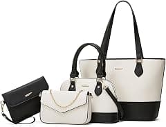 Women Fashion Handbags Wallet Tote Bag Shoulder Bag Top Handle Satchel Purse Set 4pcs - Amazon.ae Price Tracker
