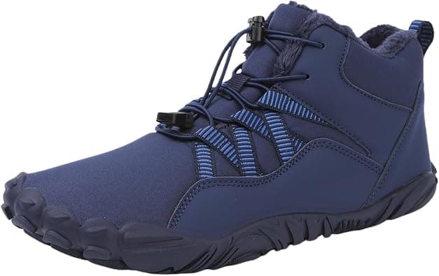 Mmoneyake Winter Snow Shoes for Women Men Warm Fur Lined Waterproof Snow Sneakers Wide Toe Box Zero Drop Ankle Booties Non-Slip Barefoot Outdoor Shoes Fashion Short Boots, A-blue, 8.5-9 on Amazon.ae - Price Tracker