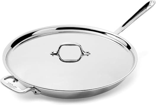 All-Clad D3 3-Ply Stainless Steel Fry Pan, 14 Inch, Induction, Oven Broiler Safe 500F, Lid Safe 350F, Pots and Pans, Cookware, Silver on Amazon.ae - Price Tracker
