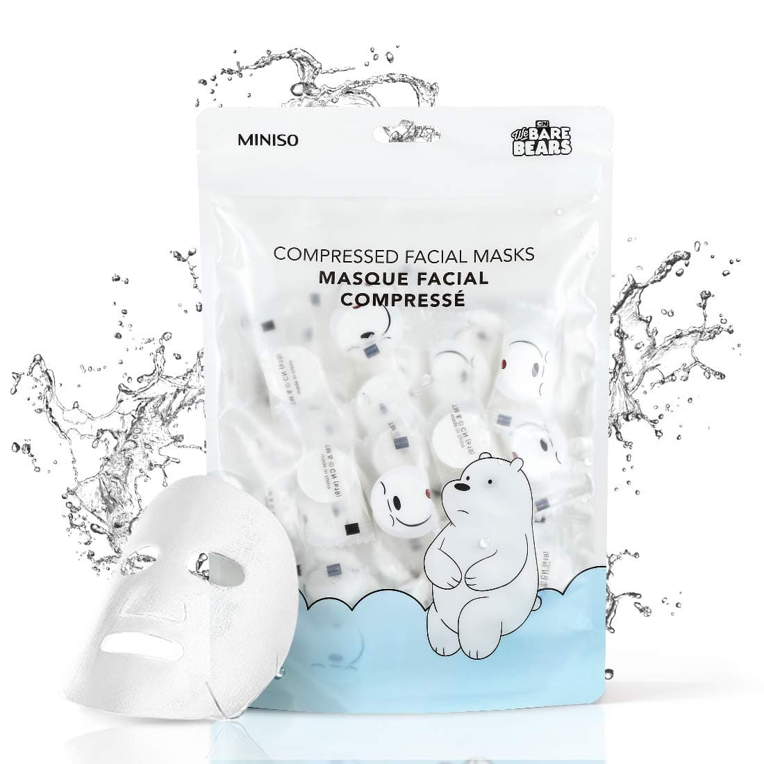 MINISO We Bare Bears Compressed Facial Masks Sheet for Women,60PCS on Amazon.ae - Price Tracker