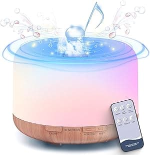 Baeskii Humidifier Oil Fragrance Diffuser Bluetooth Speaker 5.0, 500ml Aromatherapy Diffusers for Aroma Essential Oils, Ultrasonic Oil Diffuser with Remote Control,4 Timers - Amazon.ae Price Tracker