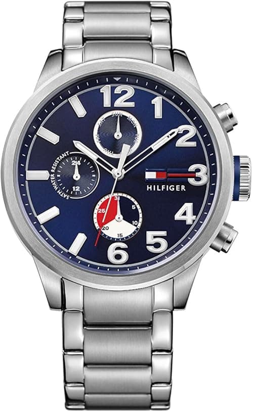 Tommy Hilfiger Casual Watch Analog Display Quartz For Men 1791242, Silver Band on Amazon.ae - Price Tracker
