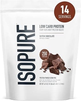 Isopure Low Carb Whey Protein Isolate Powder with Vitamin C & Zinc for Immune Support, 25g Protein, & Keto Friendly - Dutch Chocolate 1 LB, 14 Servings (454 G) on Amazon.ae - Price Tracker