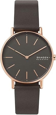 Skagen Signatur Watch for Women, Quartz Movement with Stainless Steel or Leather Strap on Amazon - Best Deal Finder