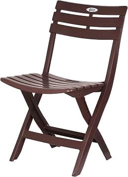Esqube Folding Chair - Sturdy Plastic chair with Elegant design and Smooth finish - Brown on Amazon.ae - Price Tracker